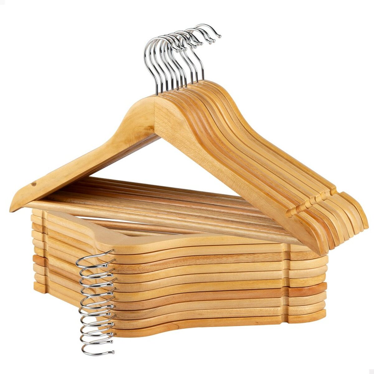 Klädhängarset Max Home Naturell Trä Stål 44,5 x 23 x 1 cm 20 Delar (4 antal) - 9