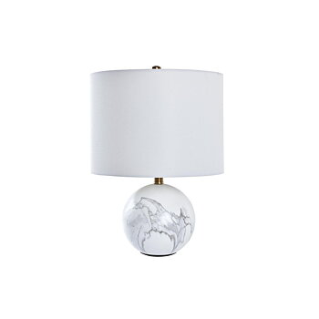 Bordslampa DKD Home Decor Vit Gyllene Metall 50 W 220 V 36 x 36 x 52 cm