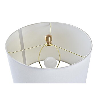 Bordslampa DKD Home Decor Vit Gyllene Metall 50 W 220 V 36 x 36 x 52 cm