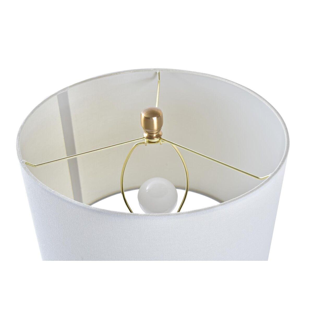 Bordslampa DKD Home Decor Vit Gyllene Metall 50 W 220 V 36 x 36 x 52 cm - 12