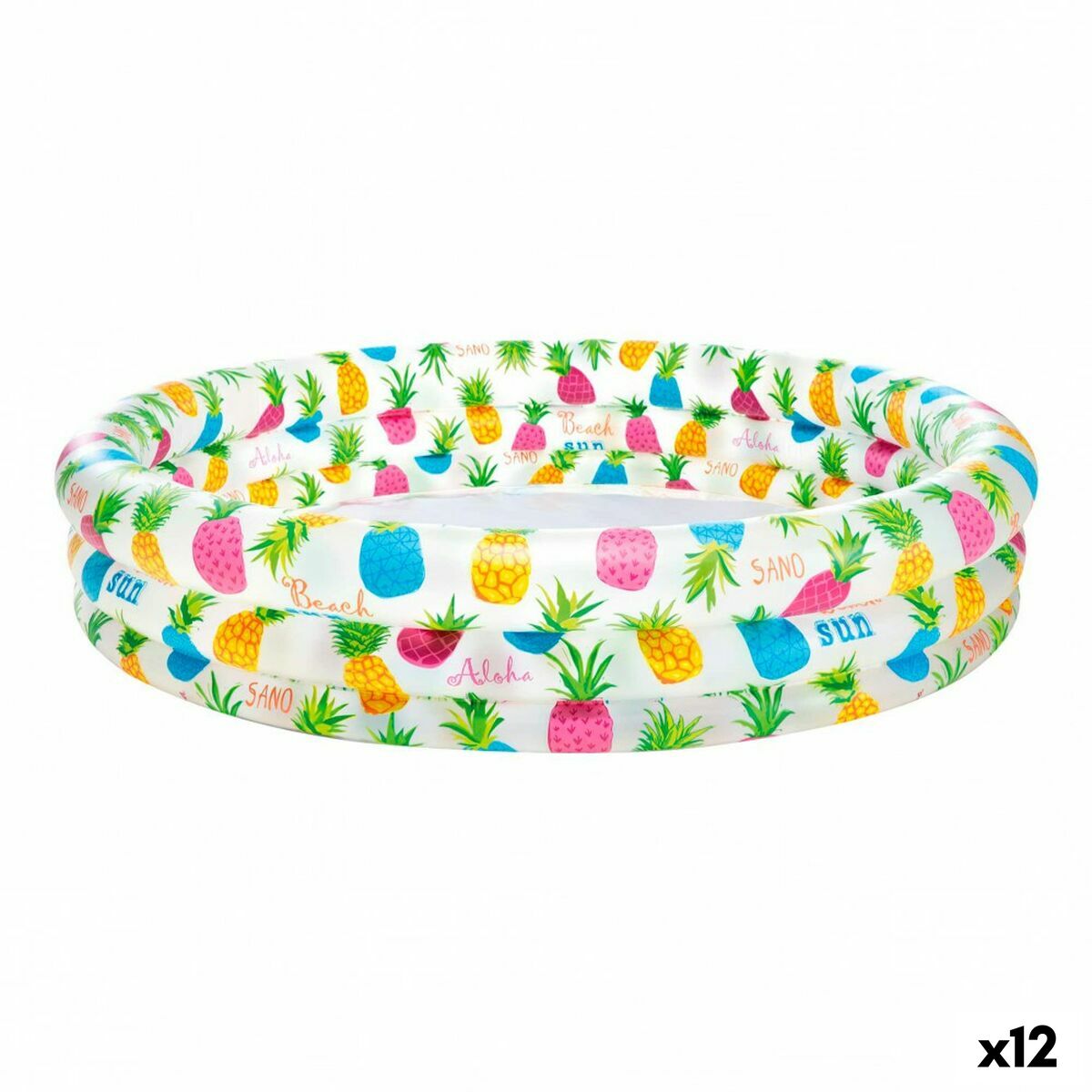Uppblåsbar plaskpool för barn Intex Ananas Ringar 248 L 132 x 28 x 132 cm (12 antal) - 5