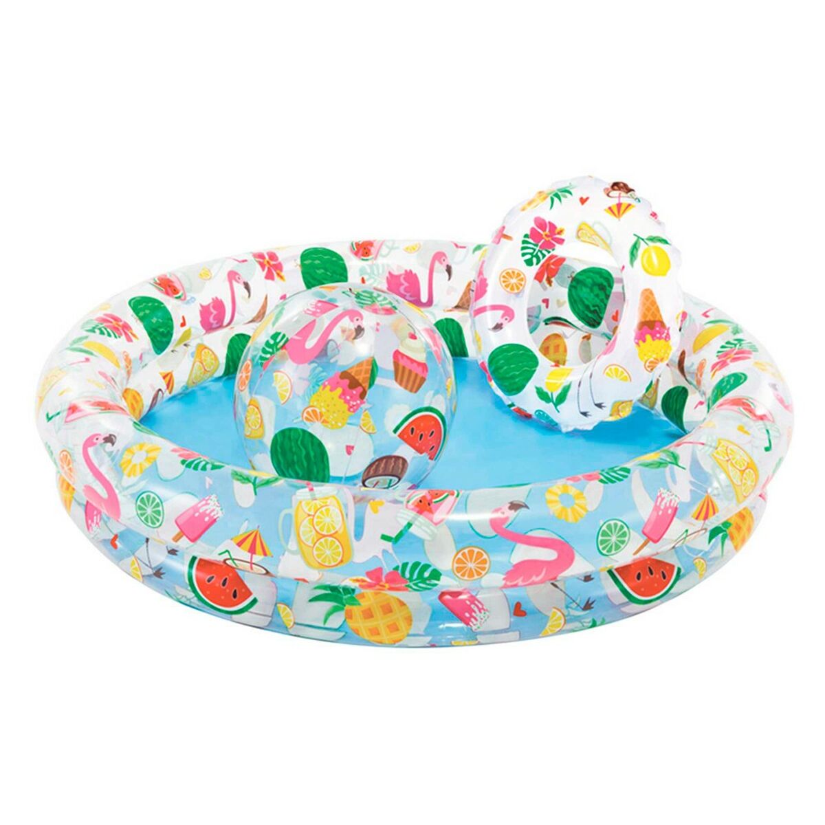Uppblåsbar plaskpool för barn Intex Tropiskt Ringar 150 l 122 x 25 cm (12 antal) - 12