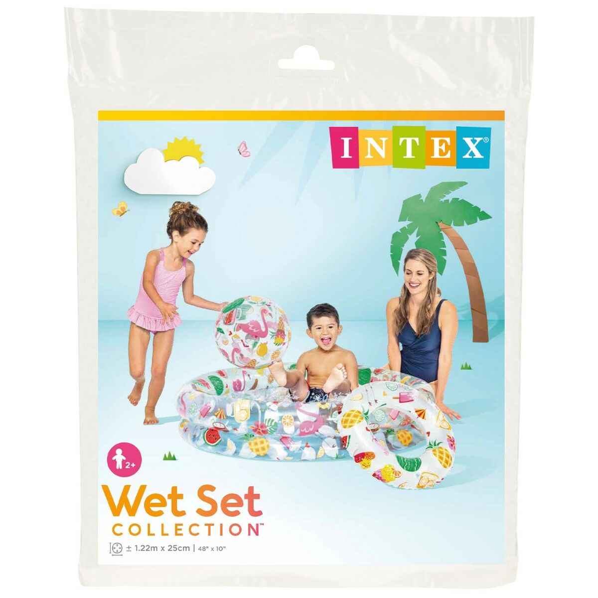 Uppblåsbar plaskpool för barn Intex Tropiskt Ringar 150 l 122 x 25 cm (12 antal) - 2