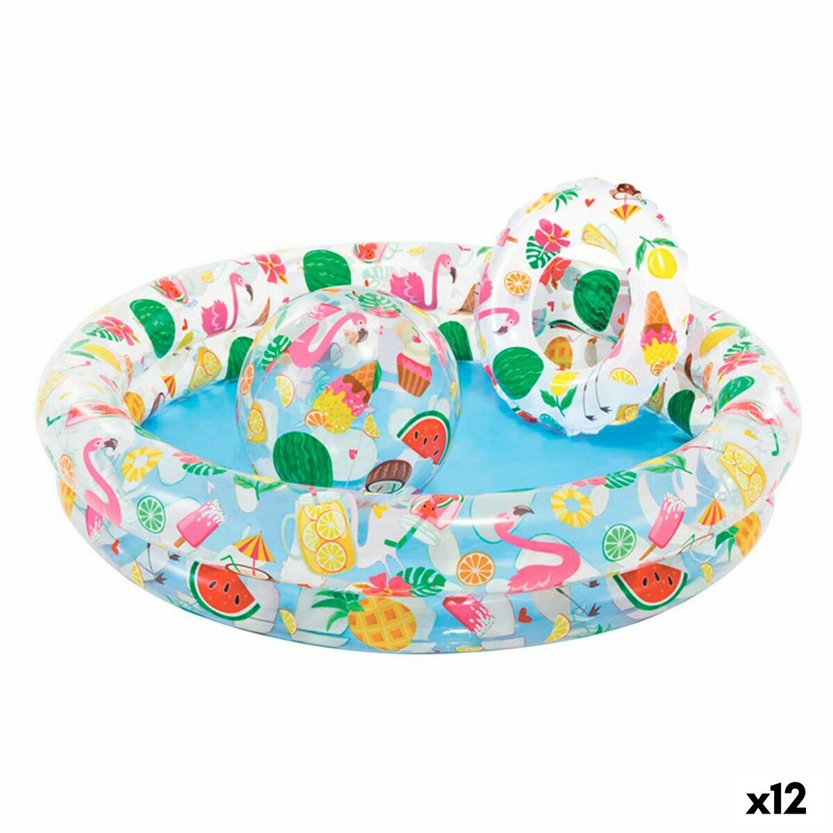 Uppblåsbar plaskpool för barn Intex Tropiskt Ringar 150 l 122 x 25 cm (12 antal) - 11