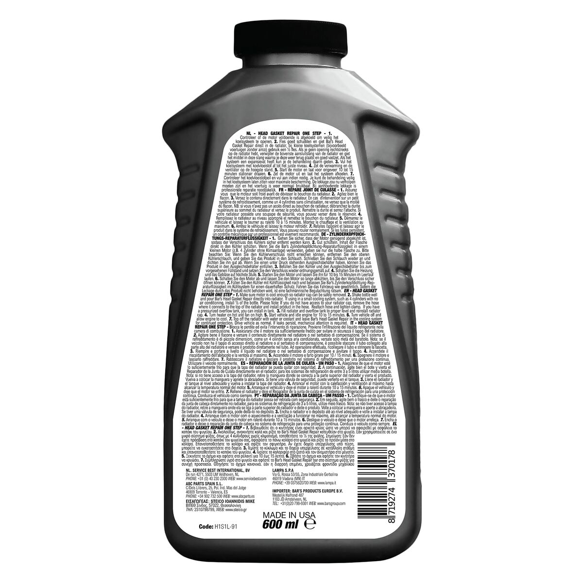 Reparation av topplockspackning Bar's Leaks BARSH1S1L91 600 ml - 2