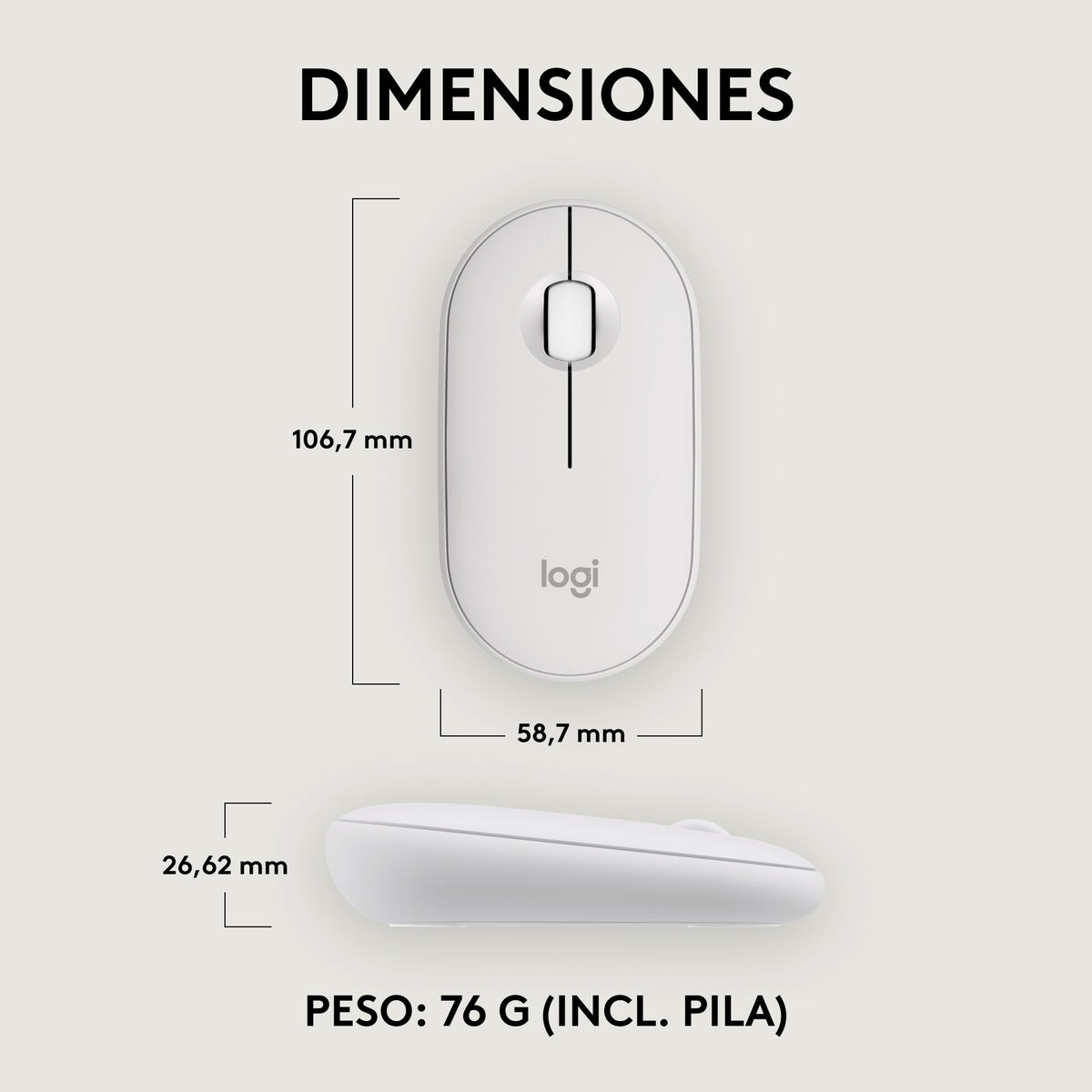 Mus Logitech 910-007013 Vit 4000 dpi - 6