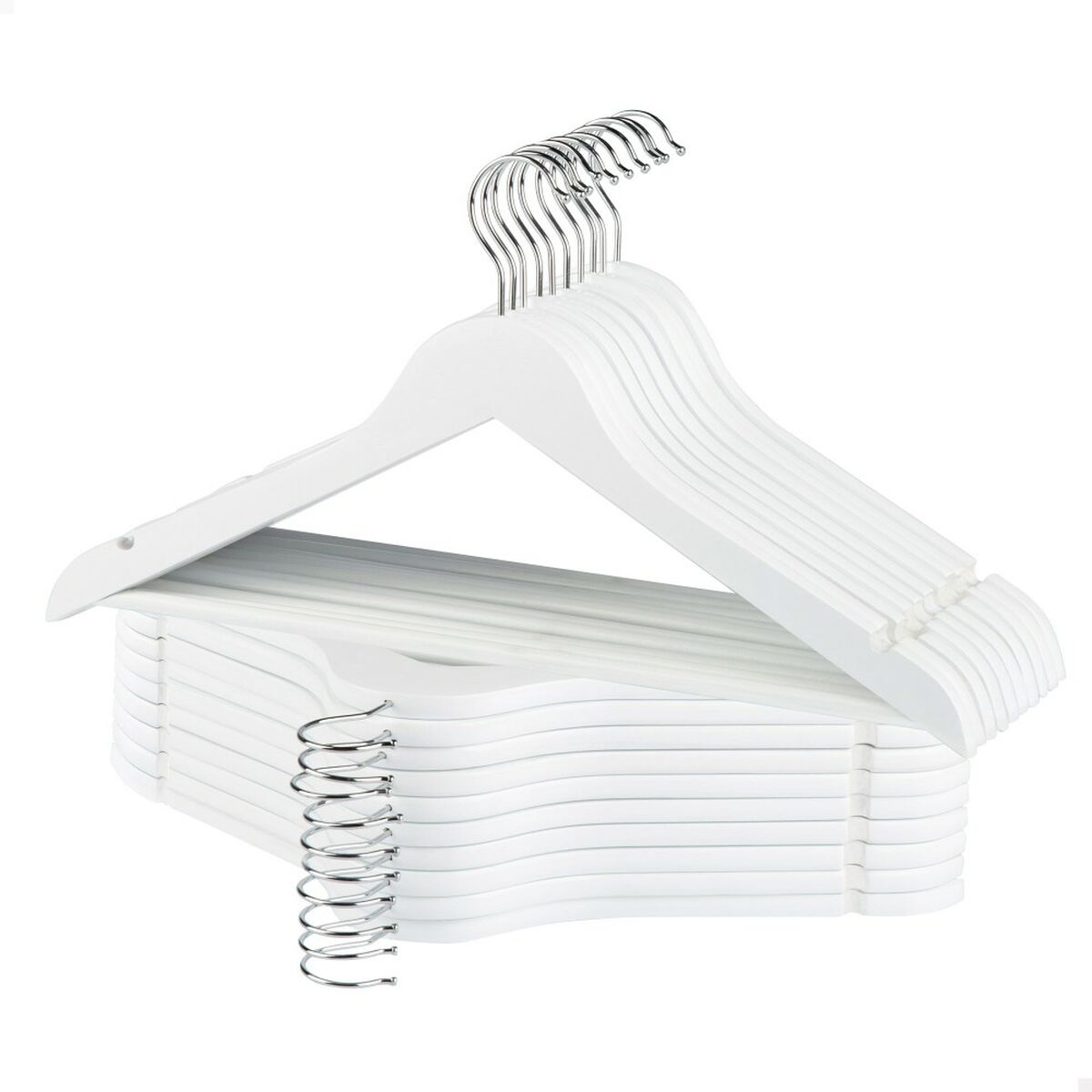 Klädhängarset Max Home Vit Trä Stål 44,5 x 23 x 1 cm 20 Delar (4 antal) - 2
