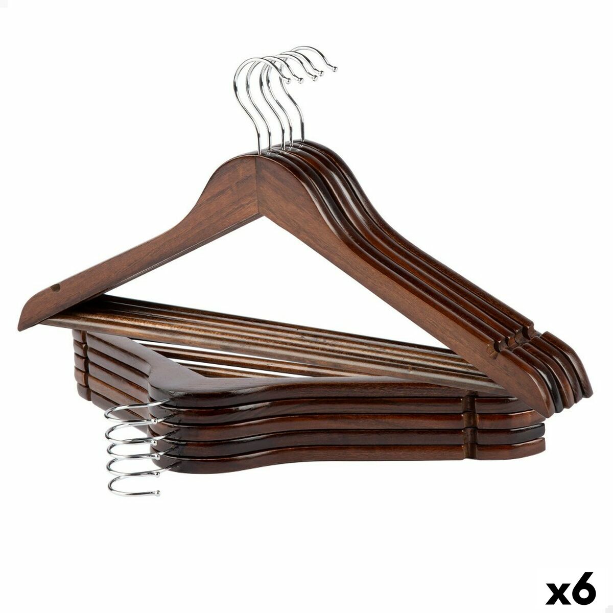 Klädhängarset Max Home Brun Trä Stål 44,5 x 23 x 1 cm 10 Delar (6 antal) - 8