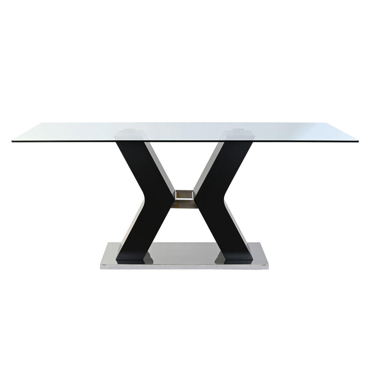 Matsalsbord DKD Home Decor Svart Trä Härdat glas Trä MDF 180 x 90 x 76 cm - 2