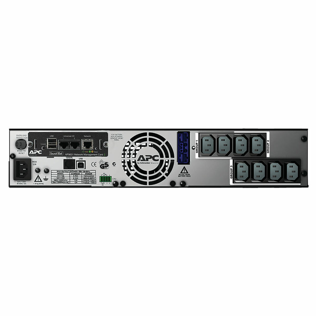 SAI Interaktiv Avbrottsfri Kraftförsörjning (UPS) APC SMX1500RMI2UNC 1200 W - 2