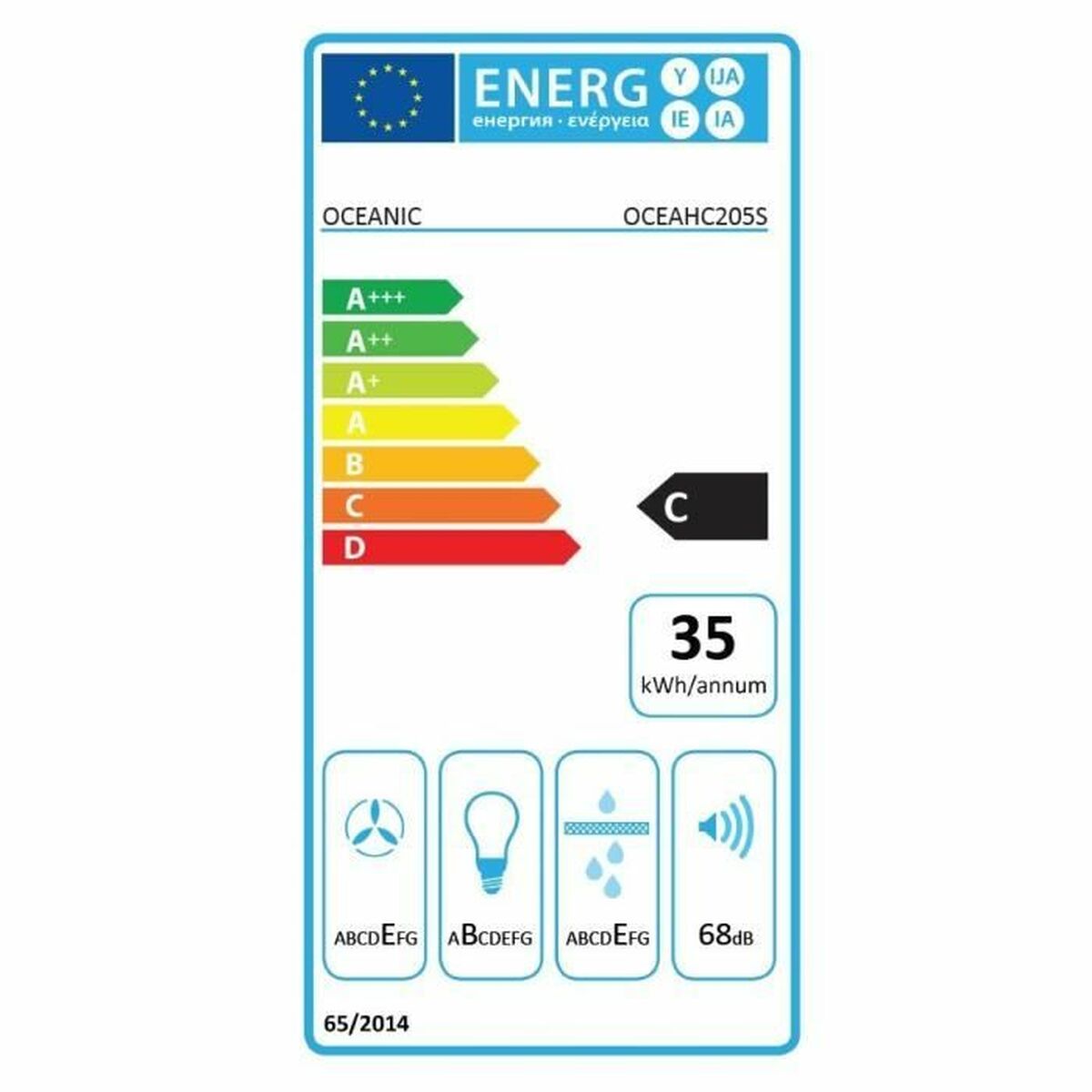 Konventionell fläkt Oceanic OCEAHC205S Grå 205 m3/h - 5