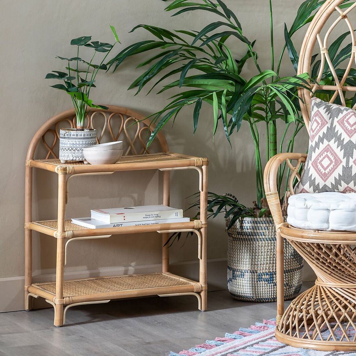 Bokhylla 60 x 41 x 80,5 cm Naturell Rattan - 8