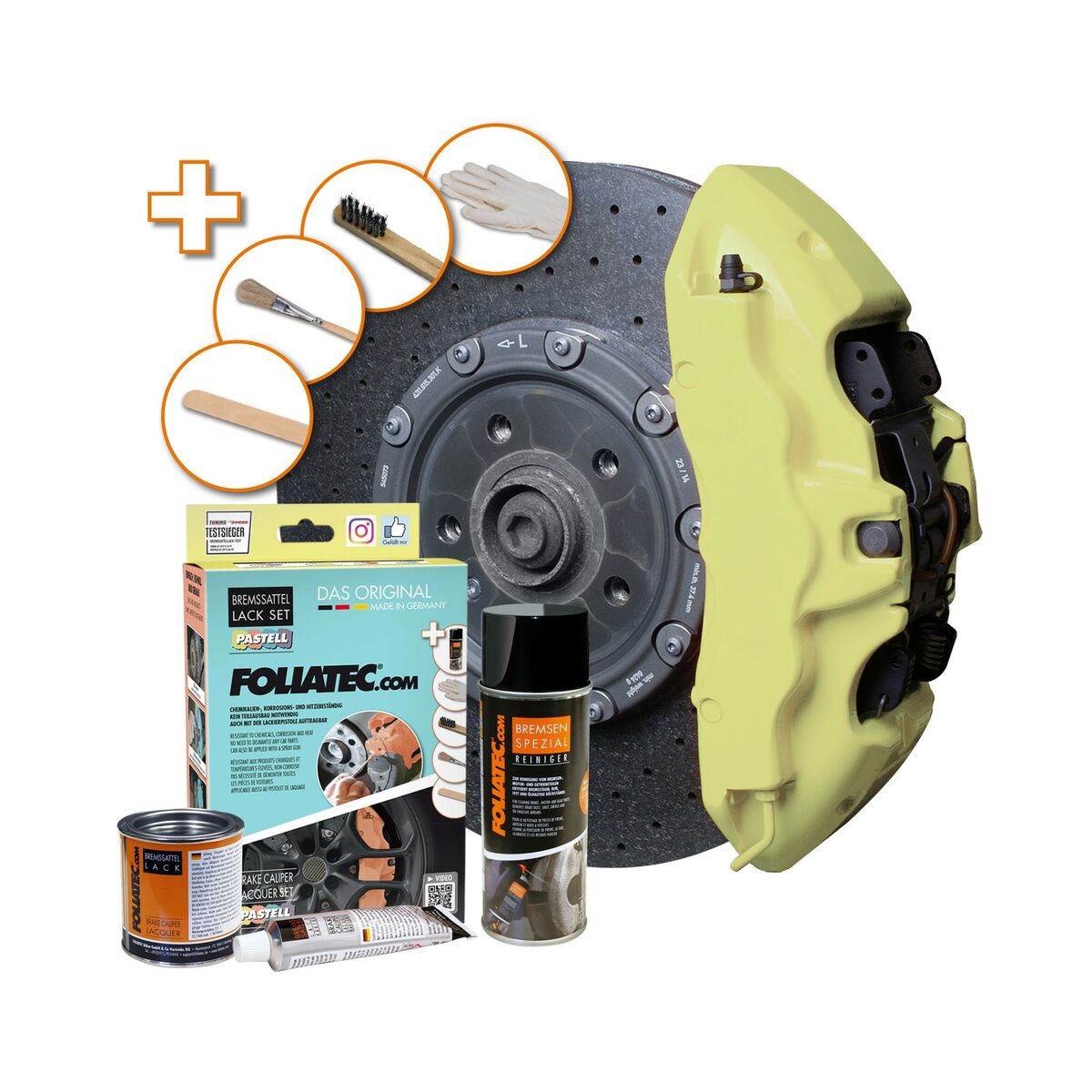 Målarset Foliatec FO2221 Bromsok Vanilj Gul