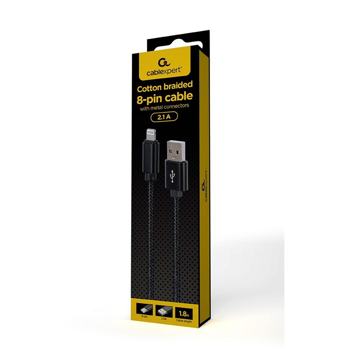 Kabel USB till Lightning GEMBIRD CCDB-mUSB2B-AMLM-6 Svart 1,8 m - 2