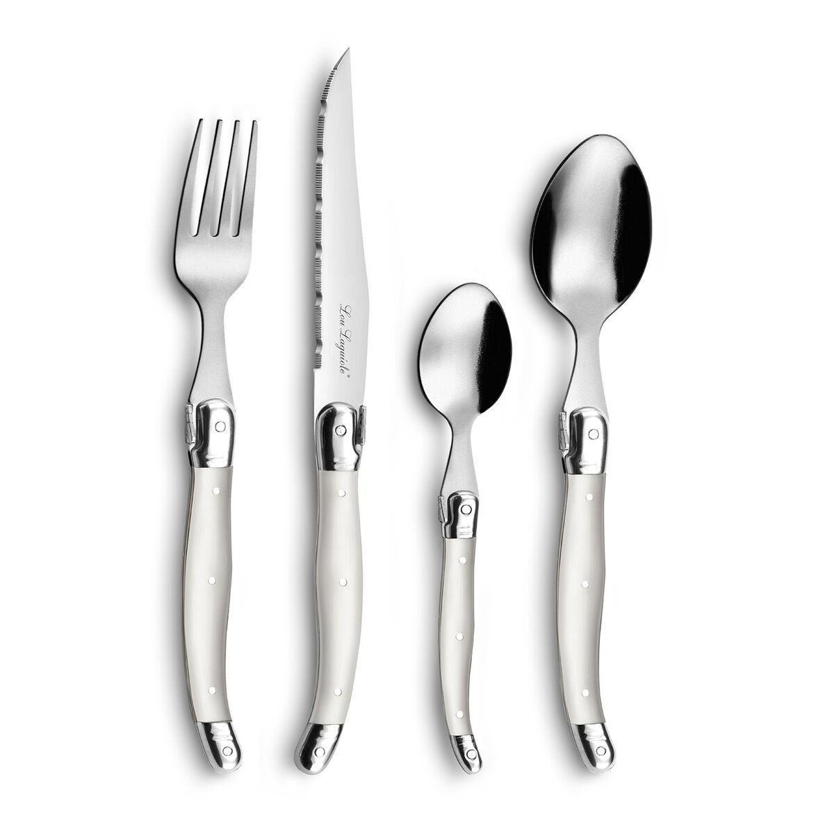 Bestickset Lou Laguiole Rustic 24 Delar Dvobarvna Metall