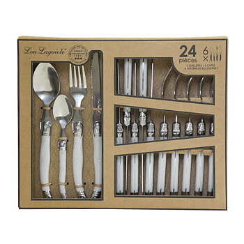 Bestickset Lou Laguiole Rustic 24 Delar Dvobarvna Metall