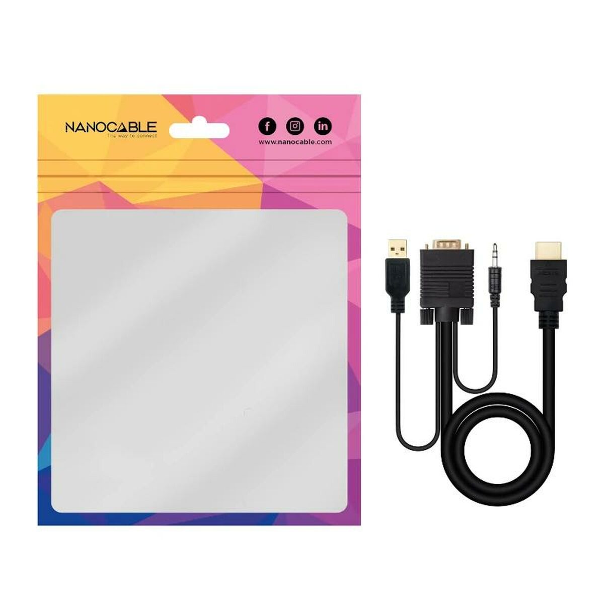 HDMI till VGA med Audio Adapter NANOCABLE 10.15.4350 1,8 m Svart - 4