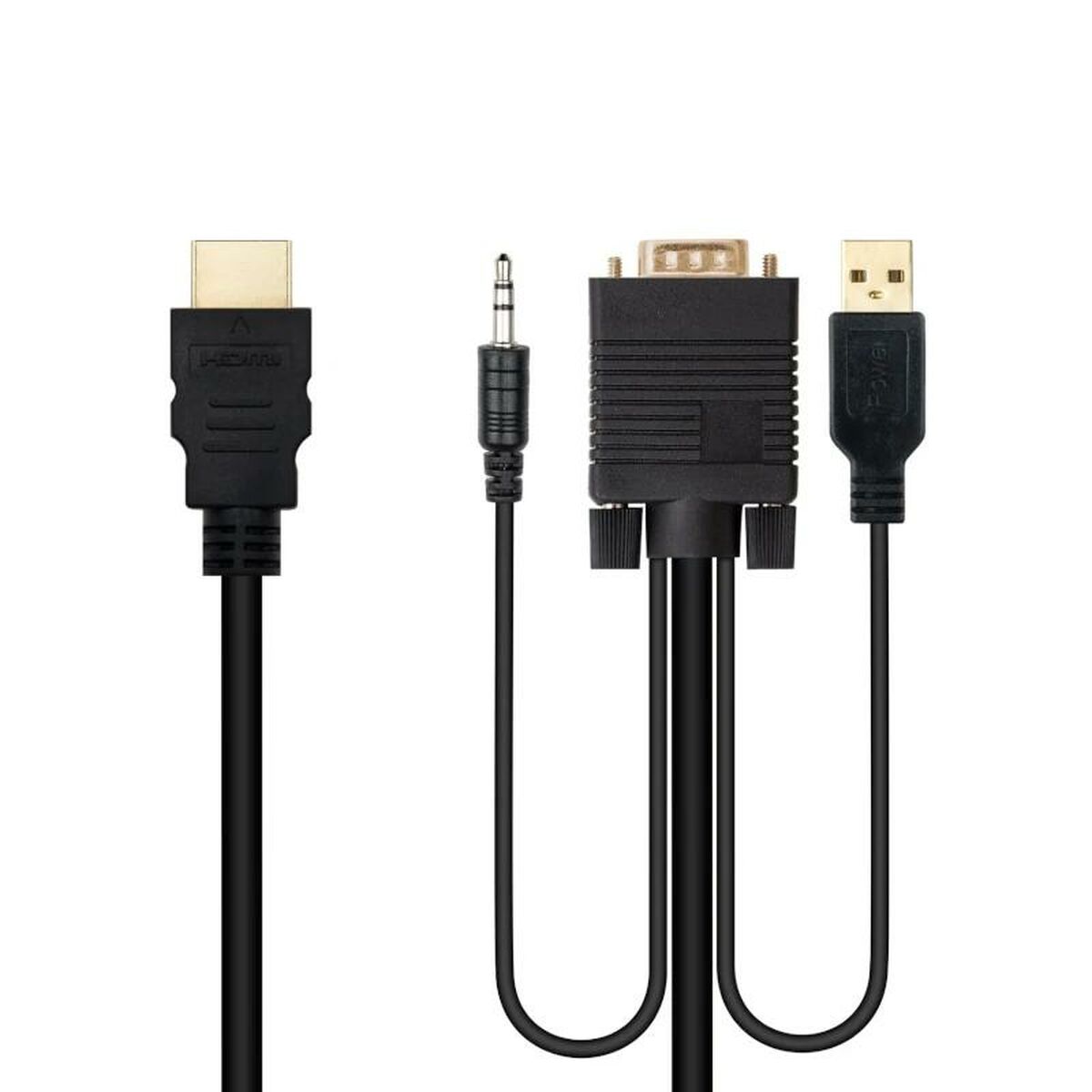 HDMI till VGA med Audio Adapter NANOCABLE 10.15.4350 1,8 m Svart - 2