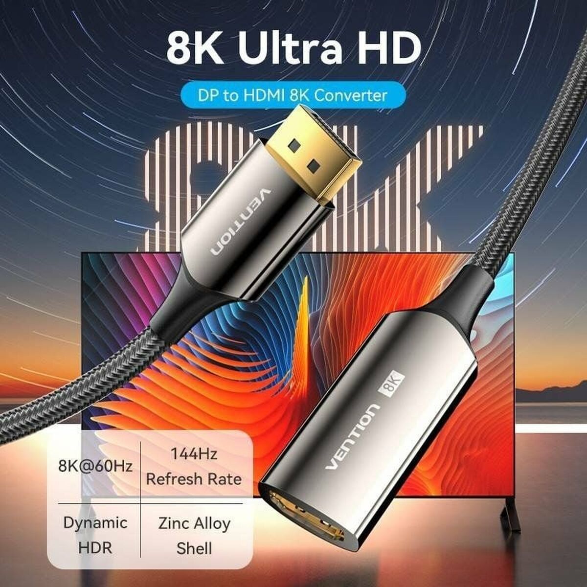 Kabel DisplayPort till HDMI Vention HFNBC Svart - 2