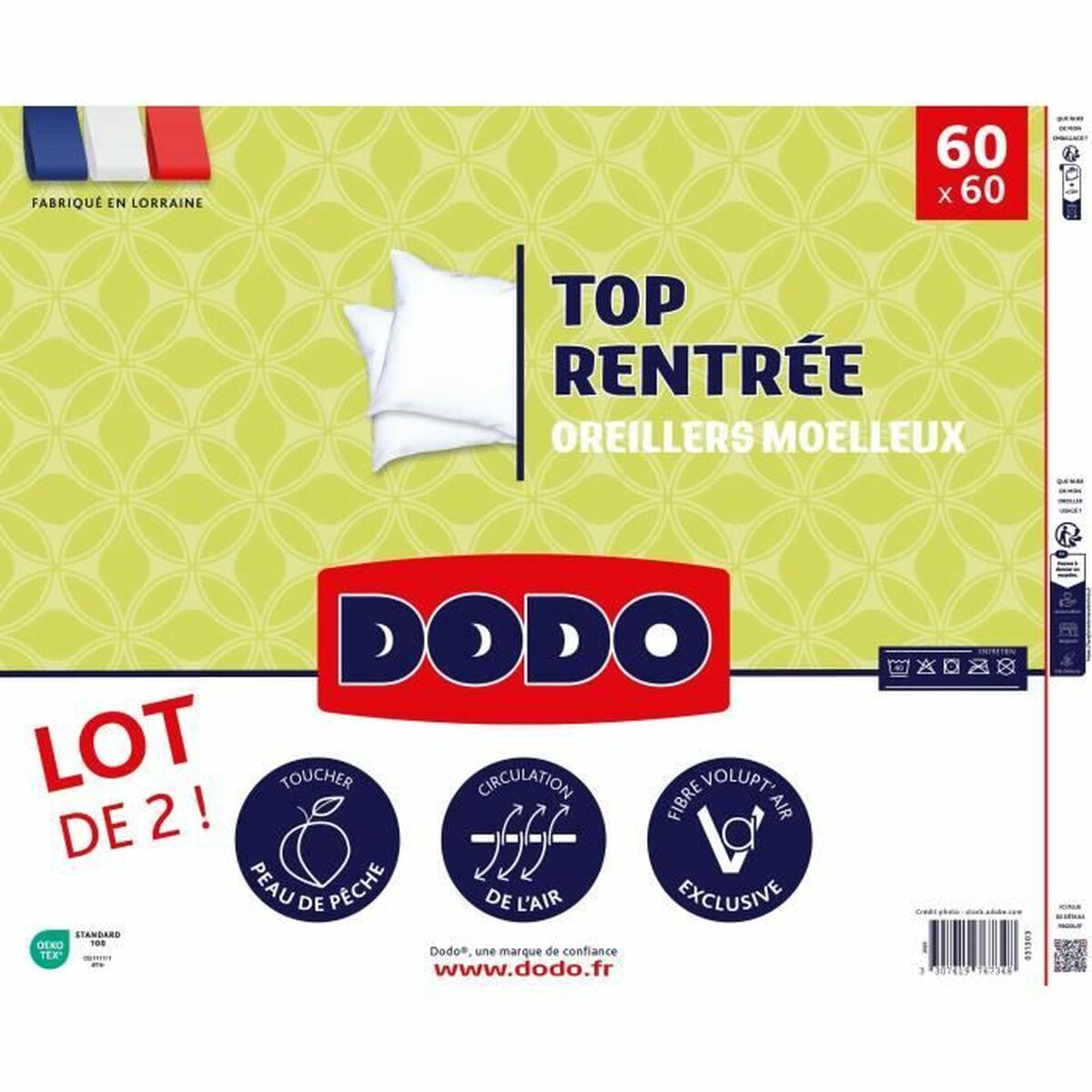 Set med 2 kuddar DODO Vit 60 x 60 cm - 2