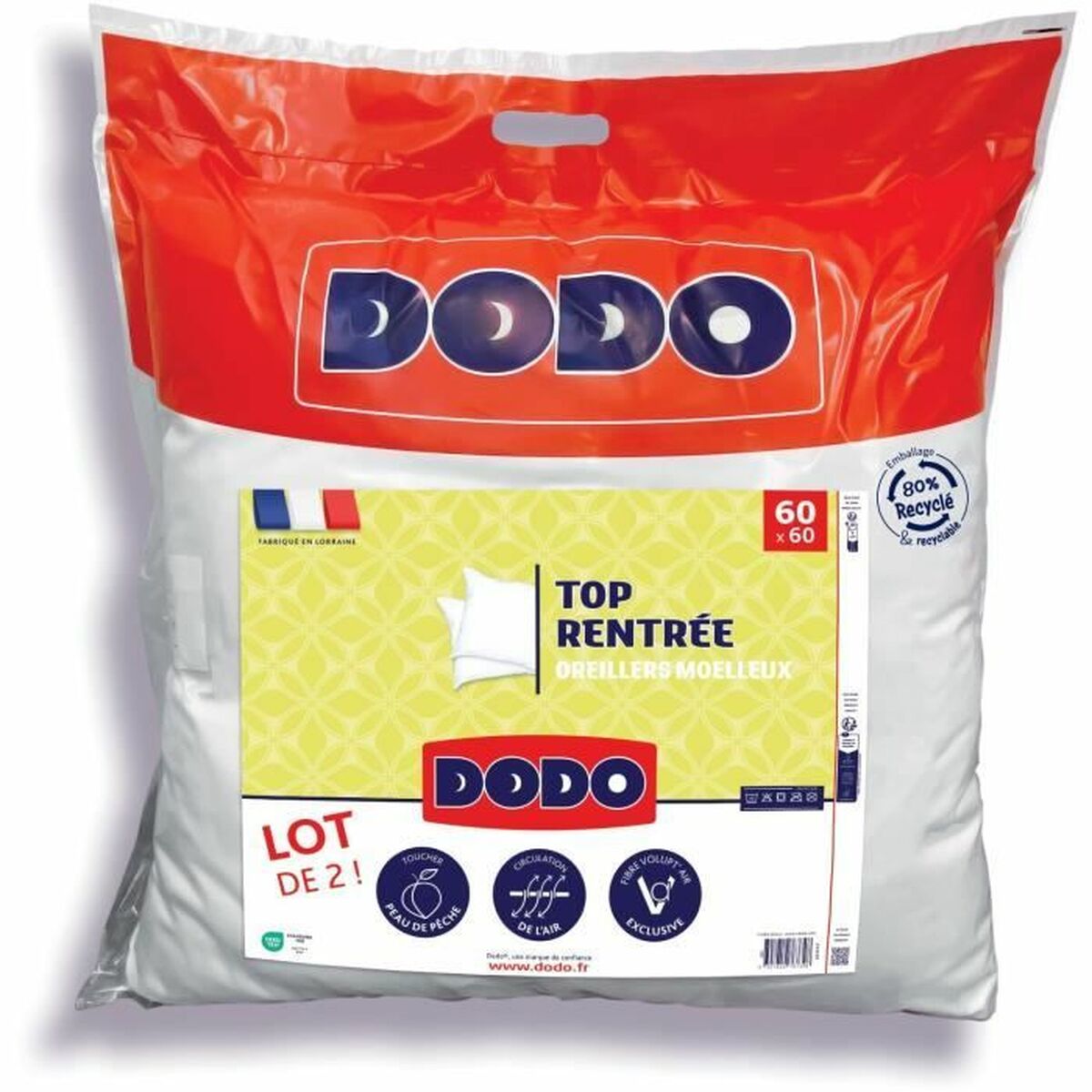 Set med 2 kuddar DODO Vit 60 x 60 cm
