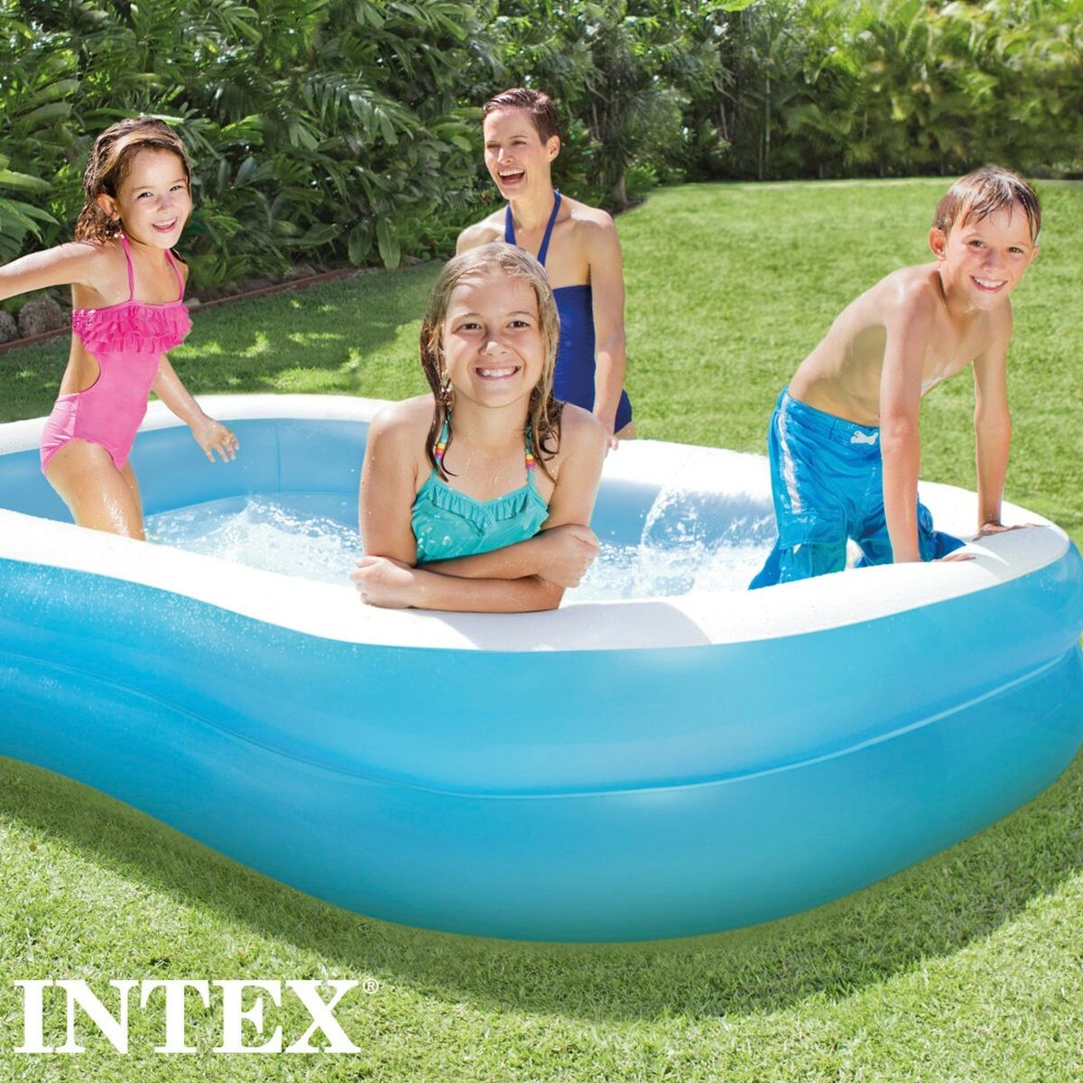Upplåsbar bassäng Intex Blå Vit Blå/Vit 540 L 203 x 48 x 152 cm (3 antal) - 4