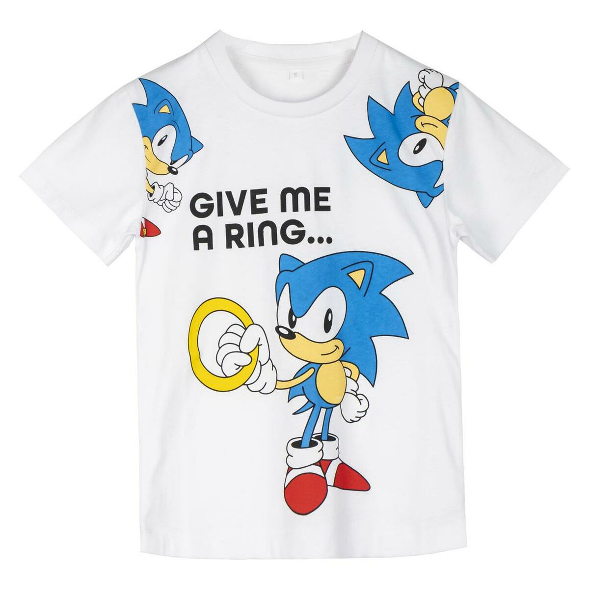Barn T-shirt med kortärm Sonic Vit - 6