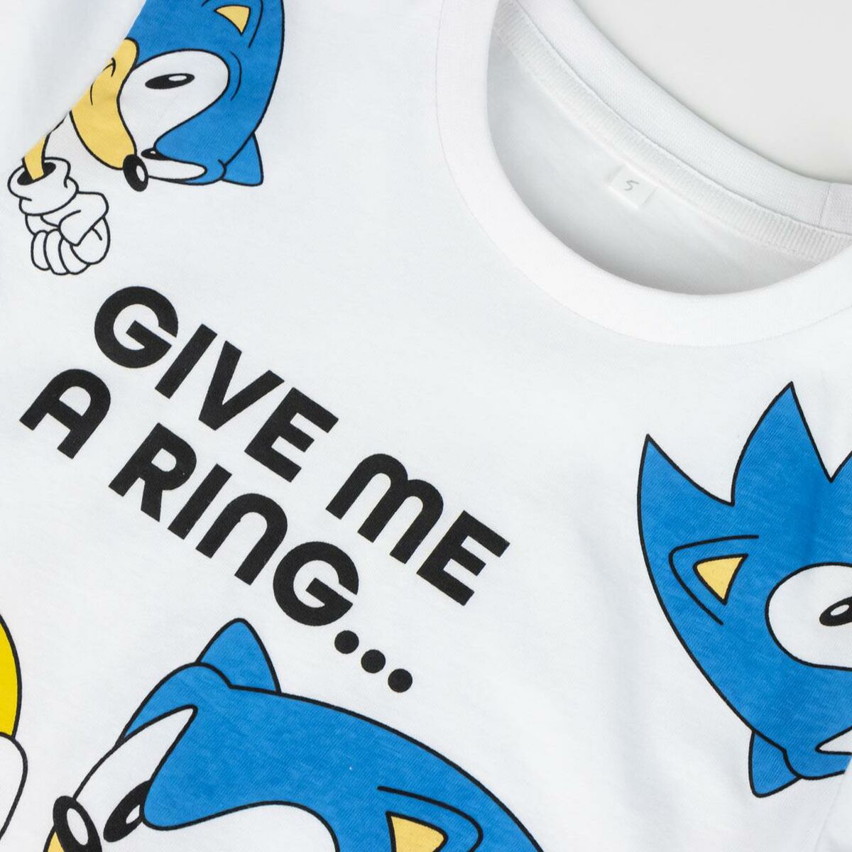Barn T-shirt med kortärm Sonic Vit - 7