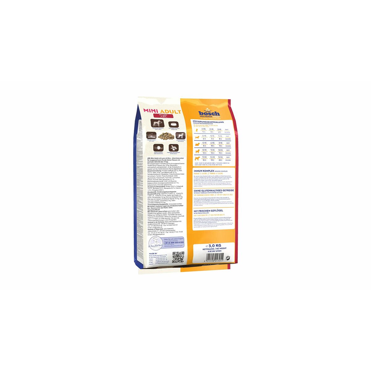Foder BOSCH Vuxen Lamm Ris 3 Kg - 2
