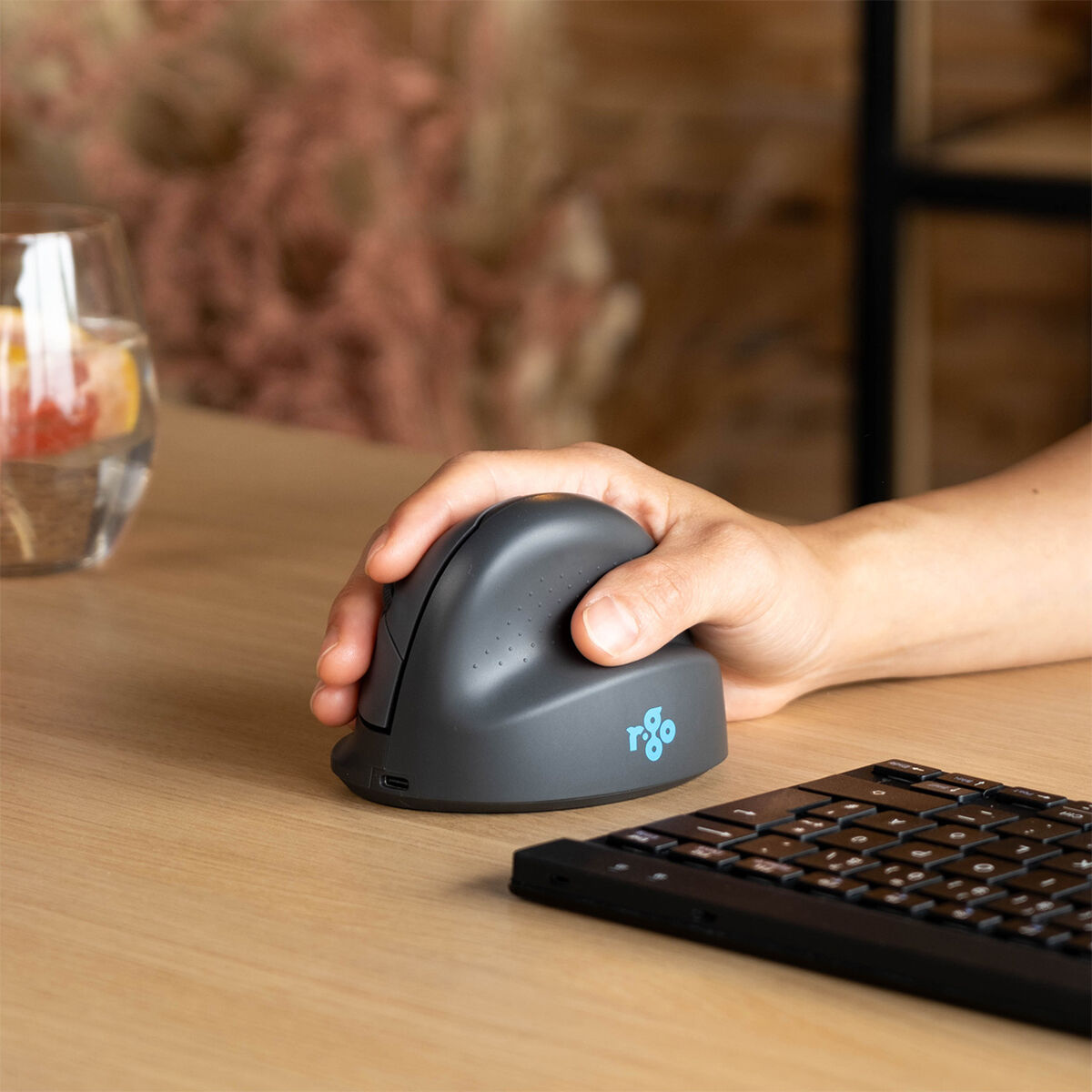 Optisk Mus Ergonomisk R-Go RGOHEBAMRWL Grå 1750 dpi - 7
