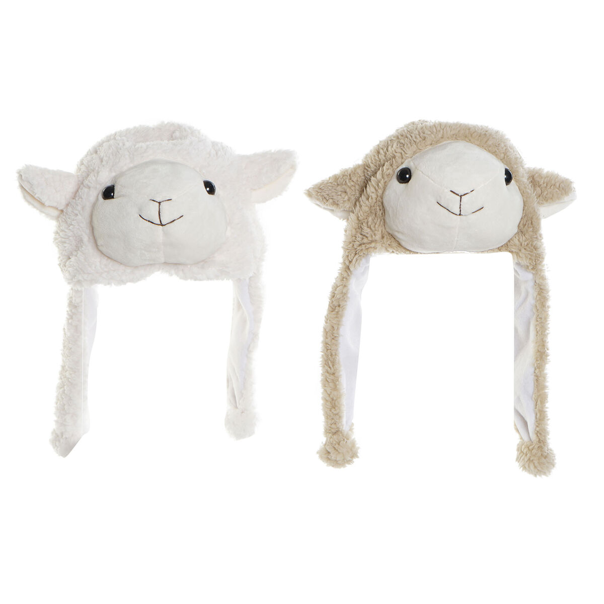 Hatt DKD Home Decor Polyester Får One size 2 Delar