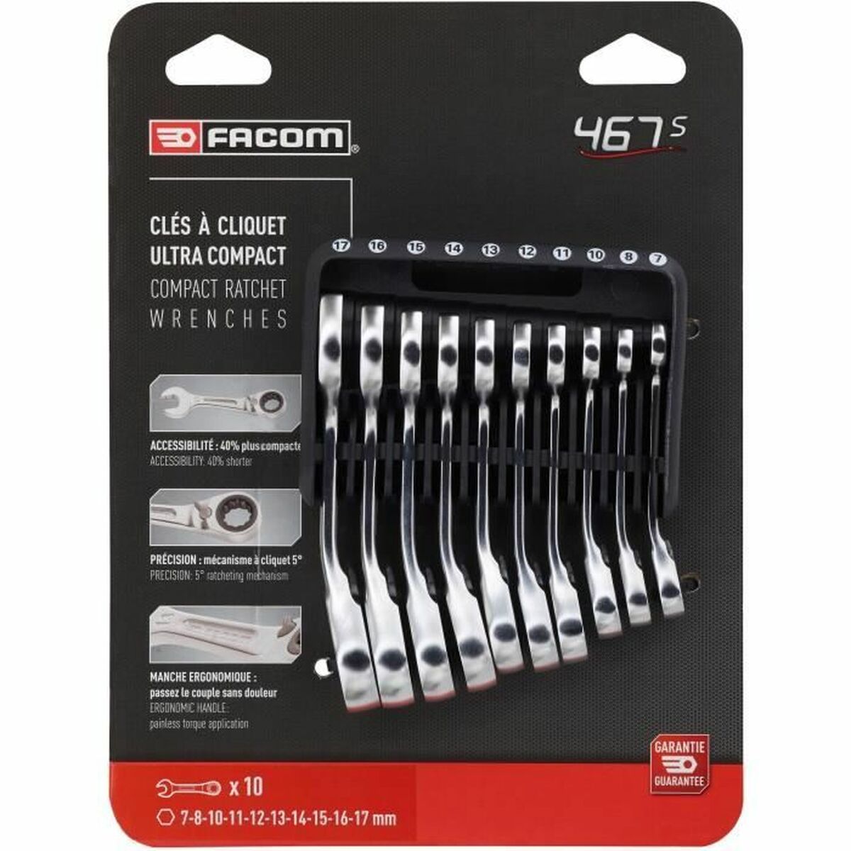 Set med kombinationsnycklar Facom 467BS.JP10PB - 2