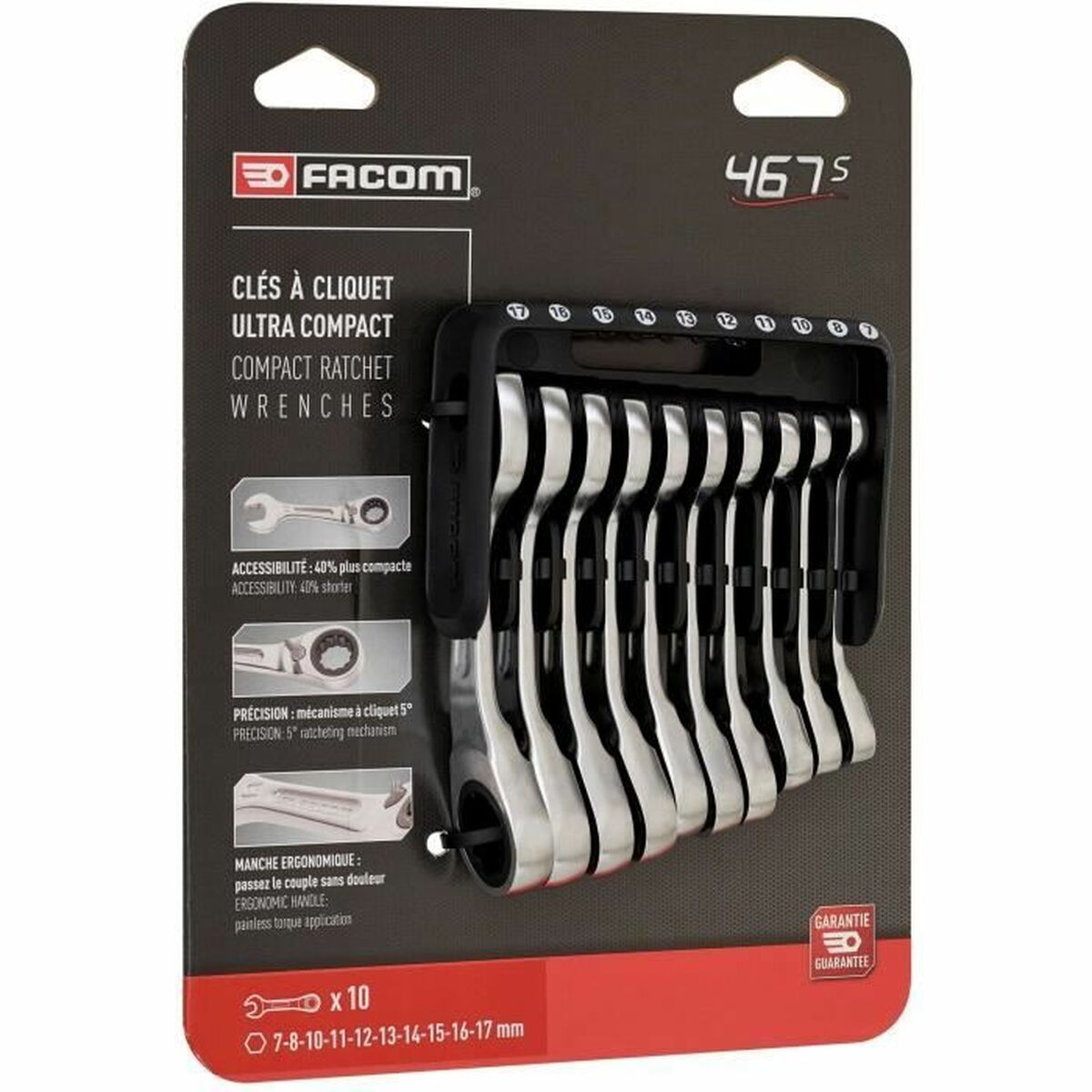 Set med kombinationsnycklar Facom 467BS.JP10PB - 3