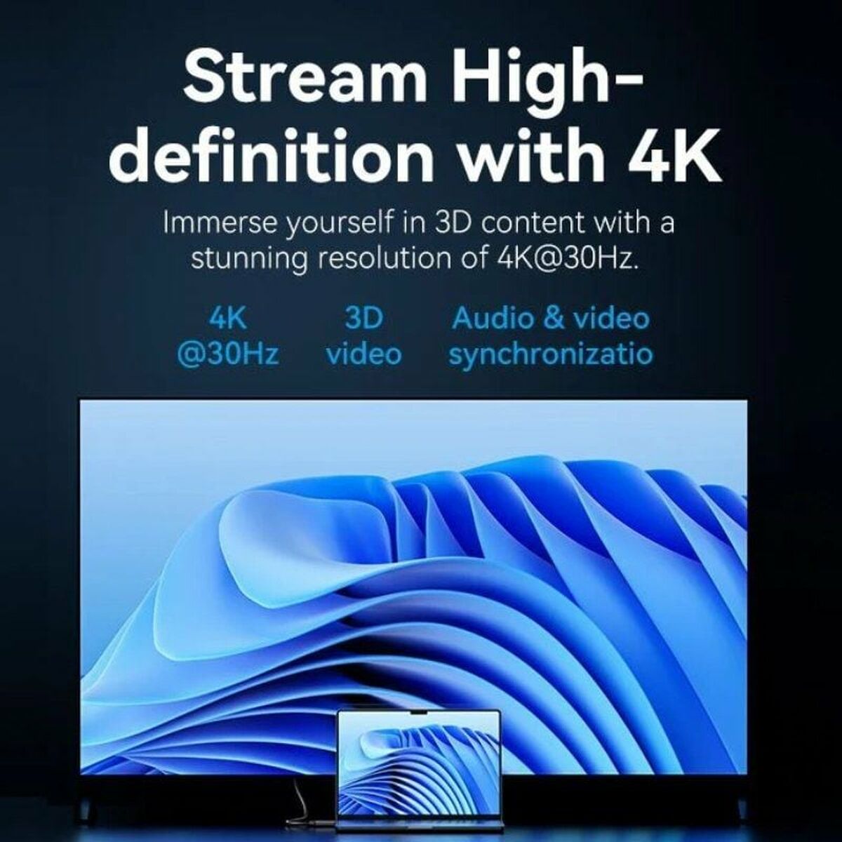 Kabel DisplayPort till HDMI Vention HFOBJ 5 m - 2