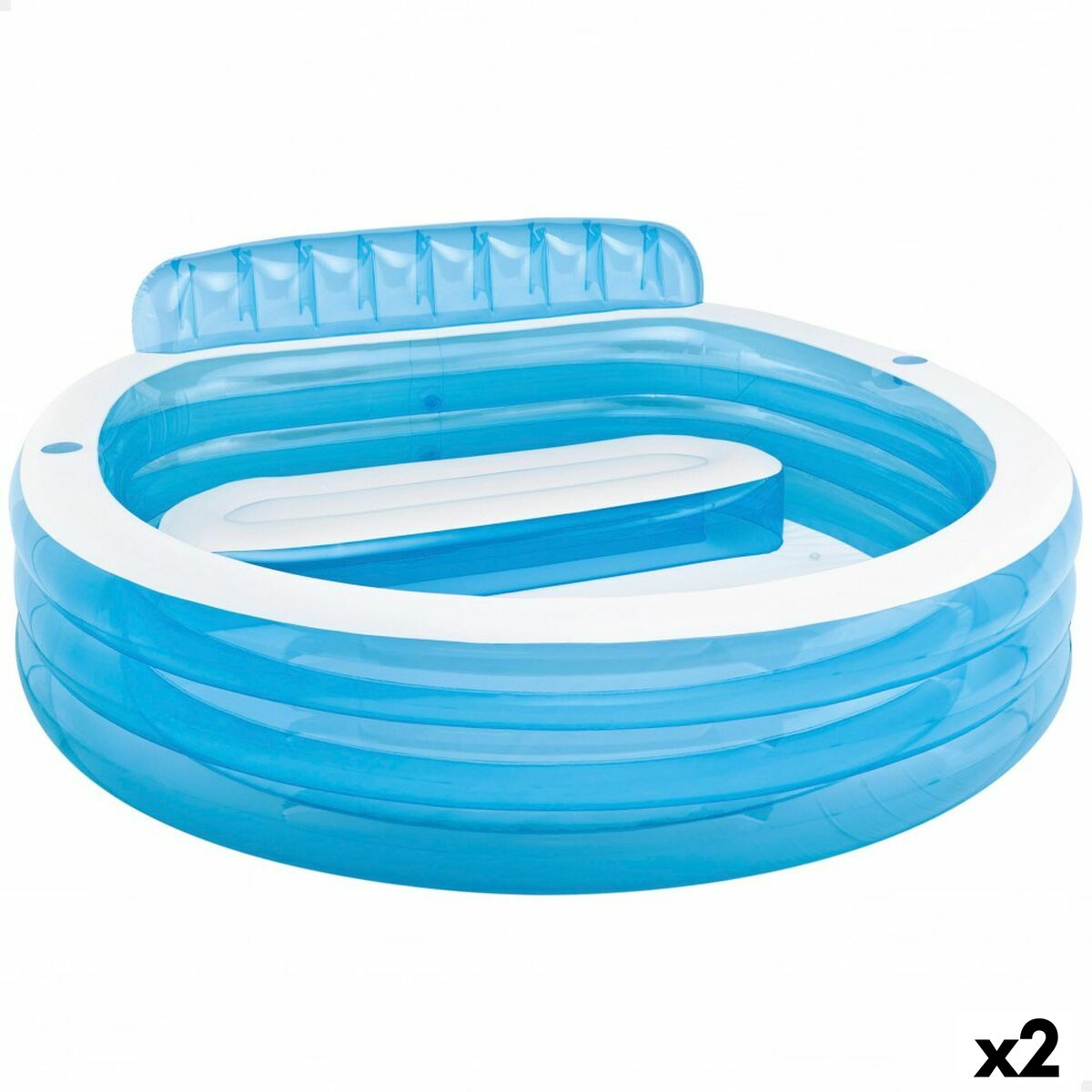 Upplåsbar bassäng Intex Fåtölj Blå Vit 590 L 229 x 79 x 218 cm (2 antal) - 9