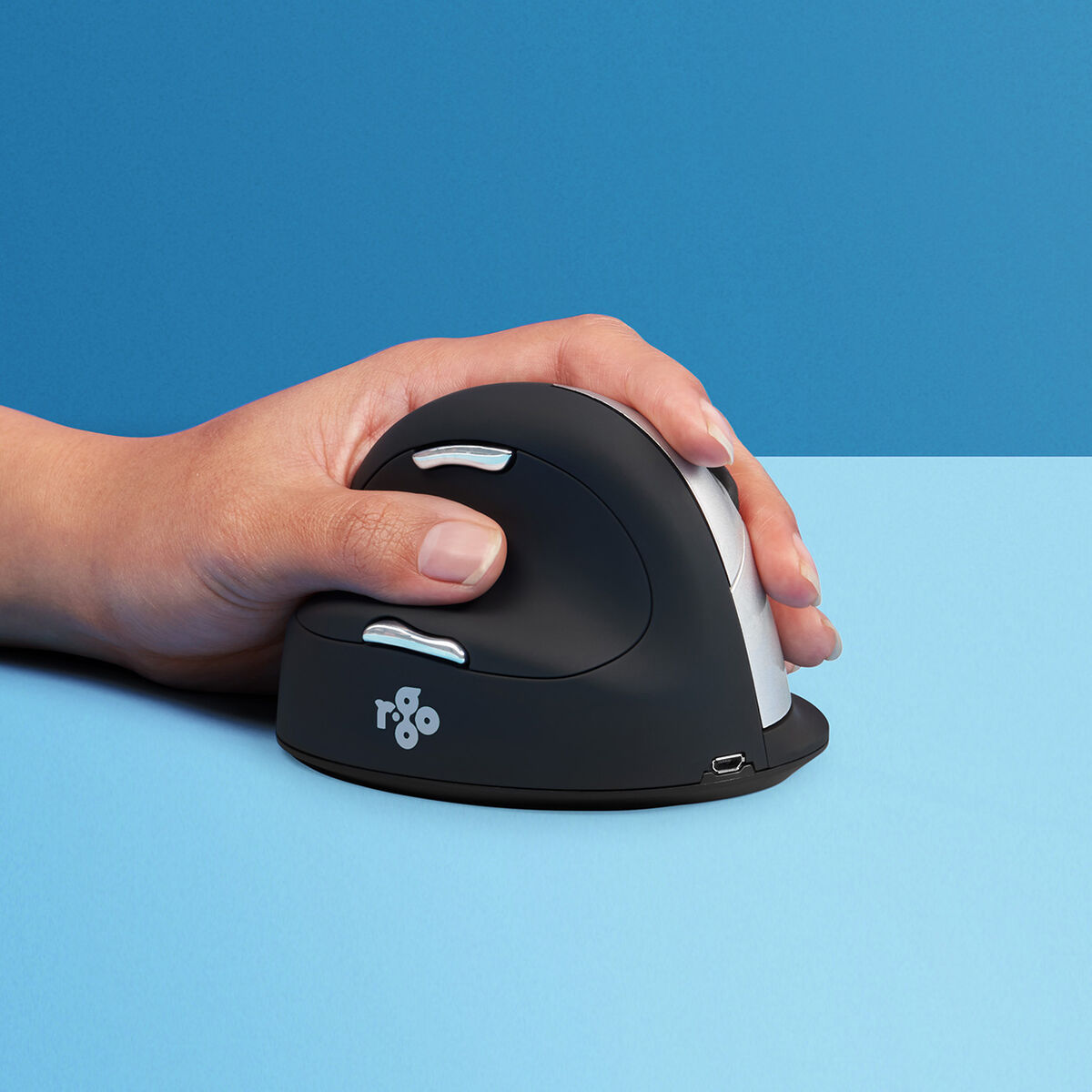 Optisk Mus Ergonomisk R-Go RGOHELELAWL Svart - 8