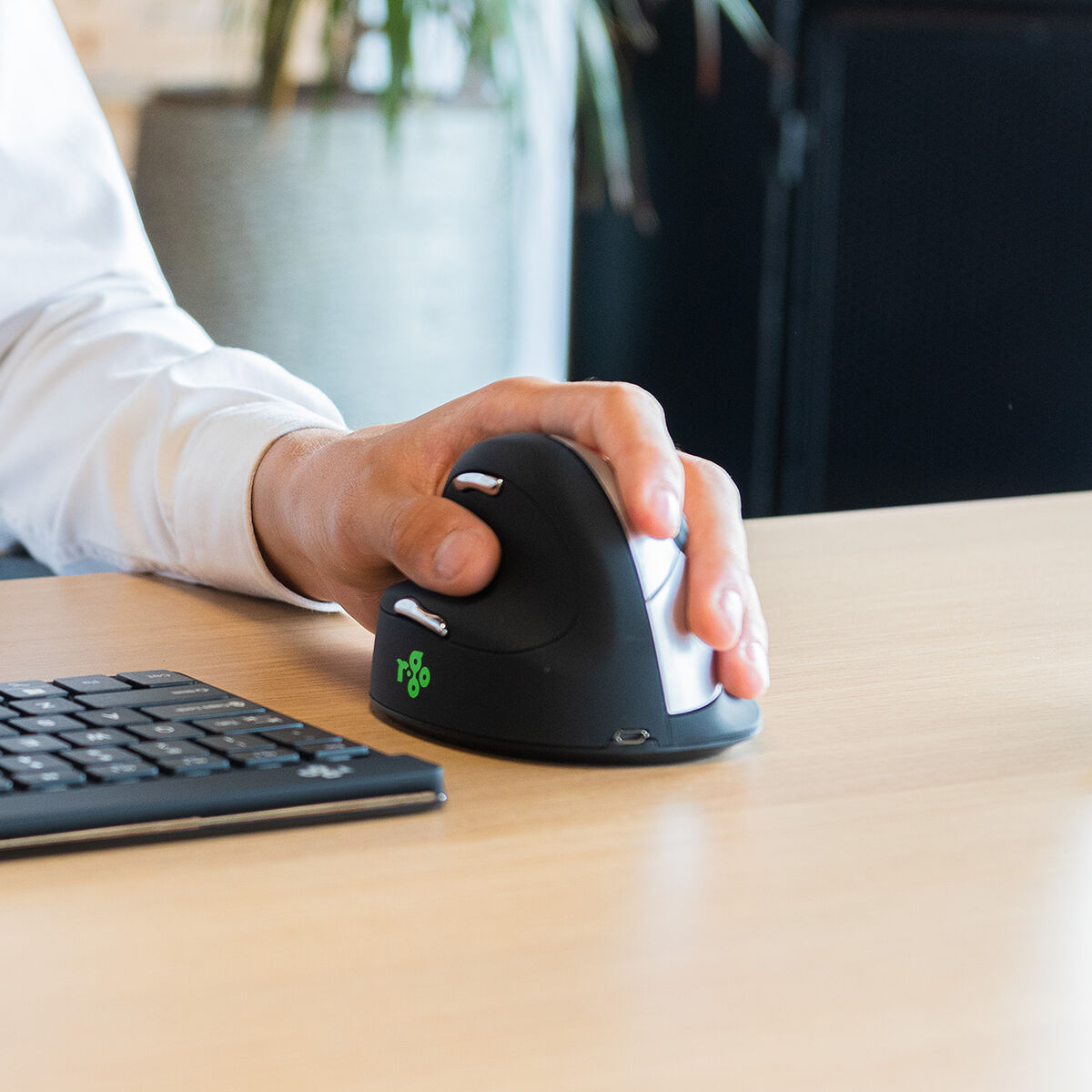 Optisk Mus Ergonomisk R-Go RGOHELELAWL Svart - 2