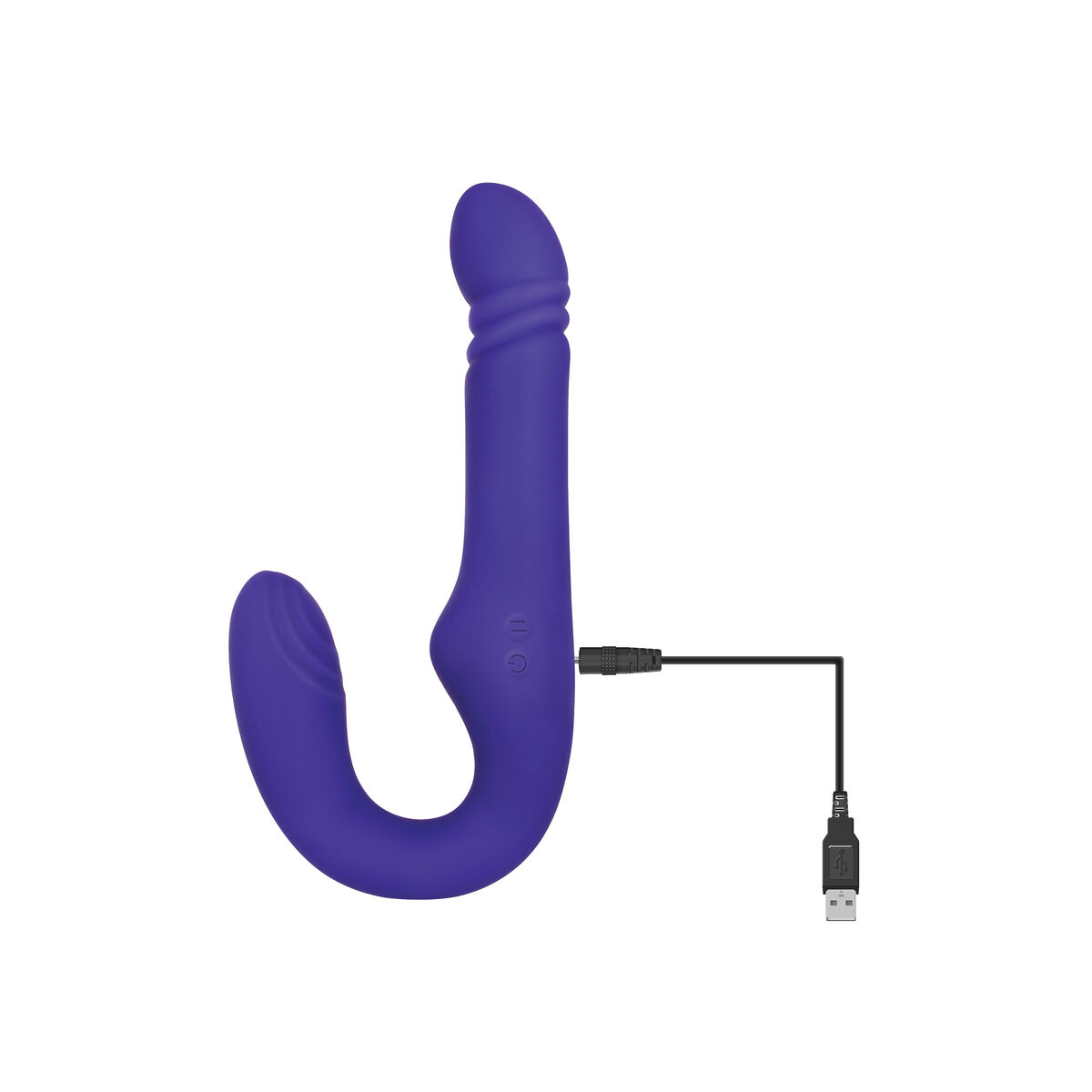 Smekningsapparat Double Penetration Adam & Eve Ultimate Thrusting Strapless Purpur - 6