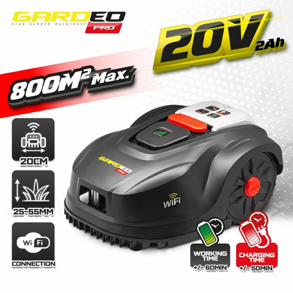Gräsklipparrobot Gardeo GRO20V20WIFI 1000 M² 800 m² - 2
