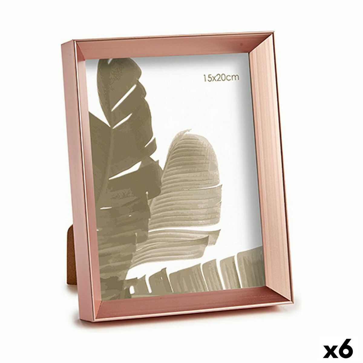 Fotoram 17,3 x 3,3 x 22,3 cm Rosa Koppar Plast Glas (6 antal)