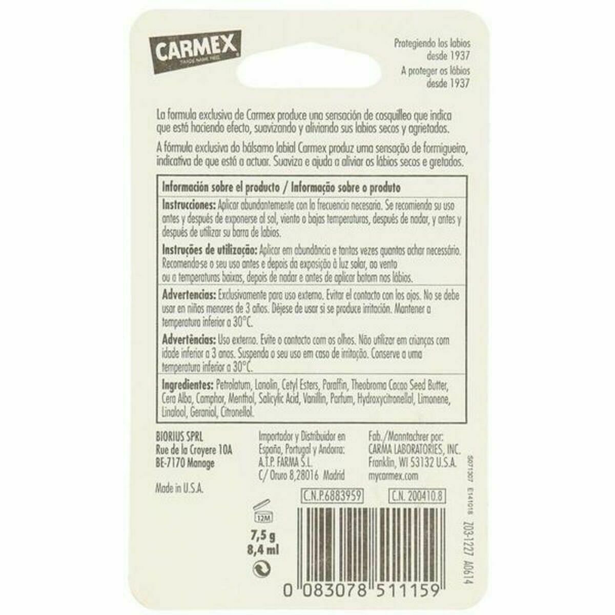 Fuktcerat Carmex COS 002 BL 8 ml Gul - 2
