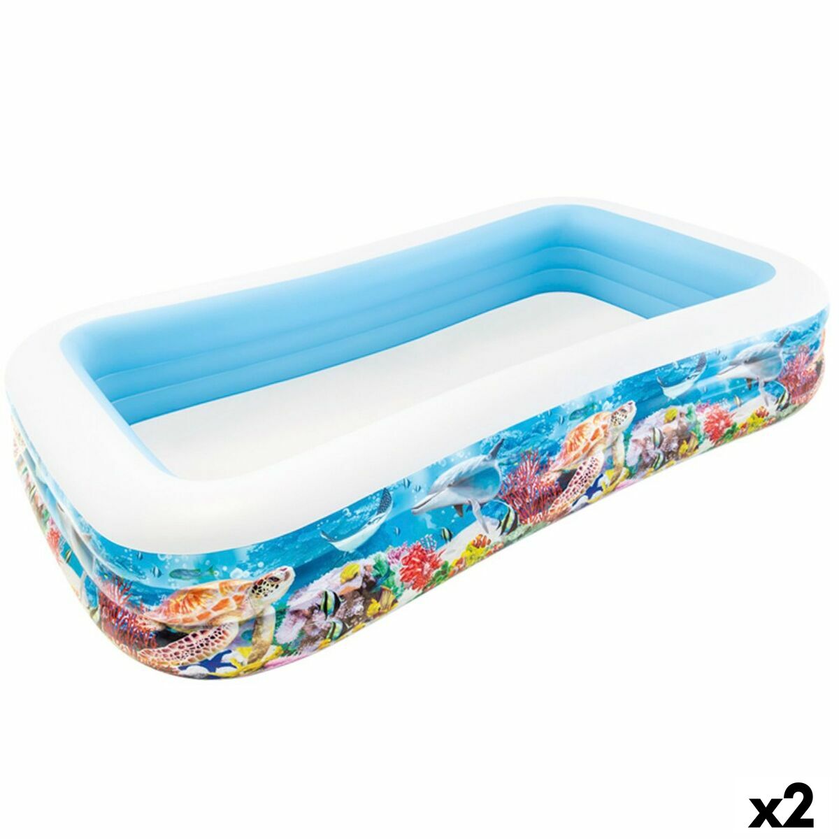 Uppblåsbar plaskpool för barn Intex Tropiskt 1020 L 305 x 56 x 183 cm (2 antal) - 6