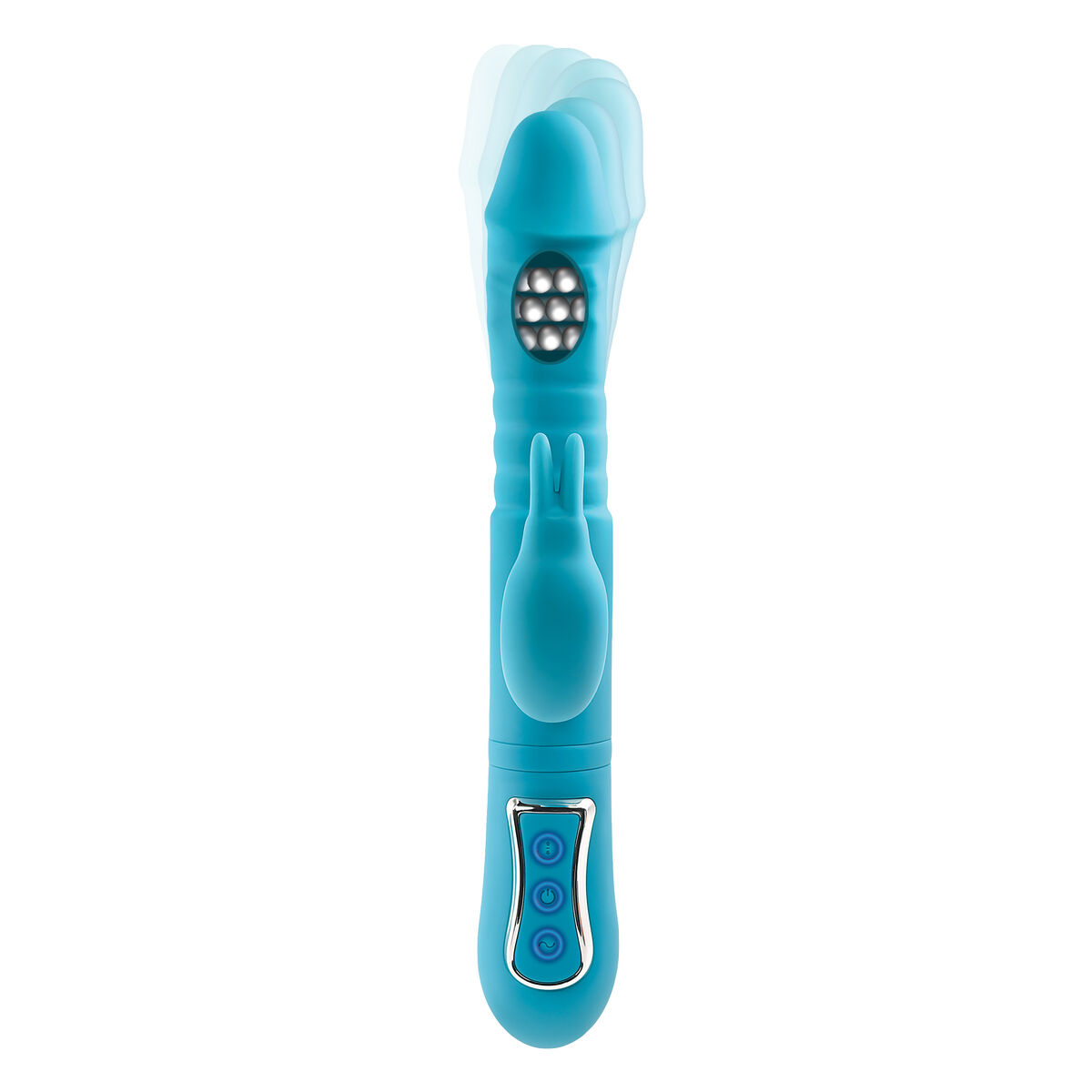 Smekningsapparat Double Penetration Adam & Eve Rabbit Blå - 2