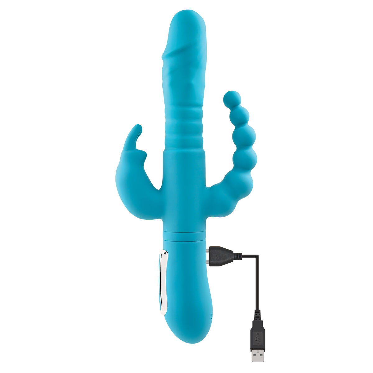 Smekningsapparat Double Penetration Adam & Eve Rabbit Blå - 7