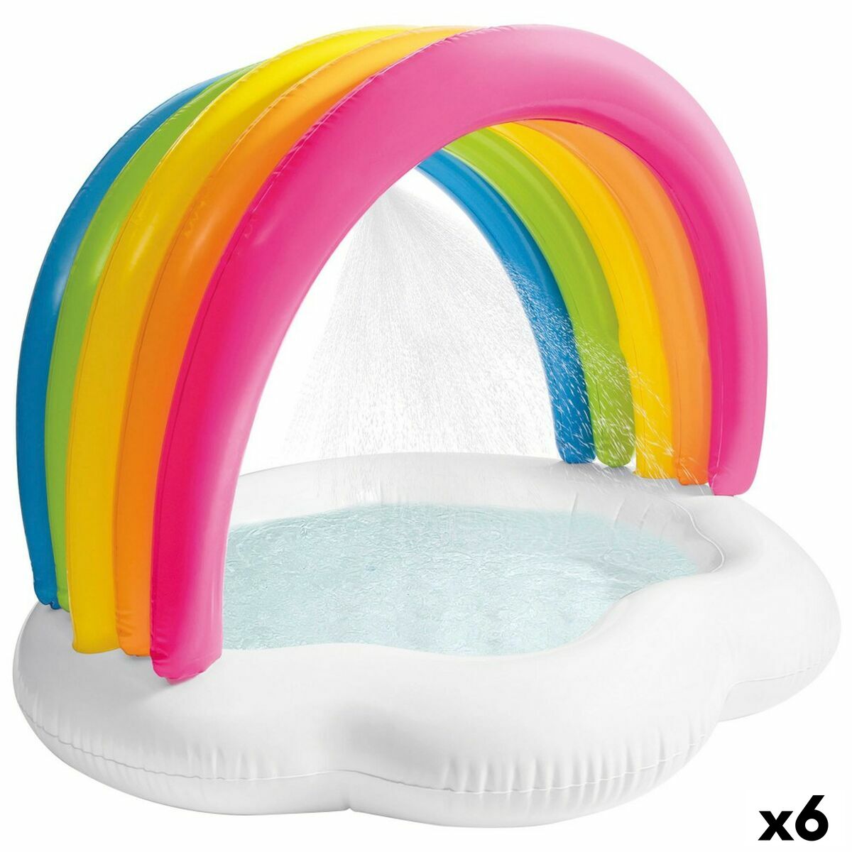 Uppblåsbar plaskpool för barn Intex Regnbåge 84 L 119 x 84 x 94 cm (6 antal) - 6