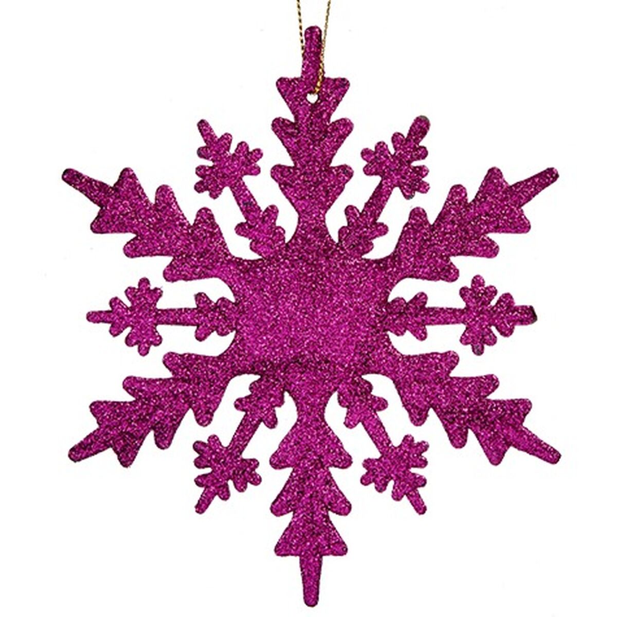 Julgranskula Krist+ Fuchsia Plast Glitter Snöflingor 15 x 15 x 0,2 cm (24 antal) - 4