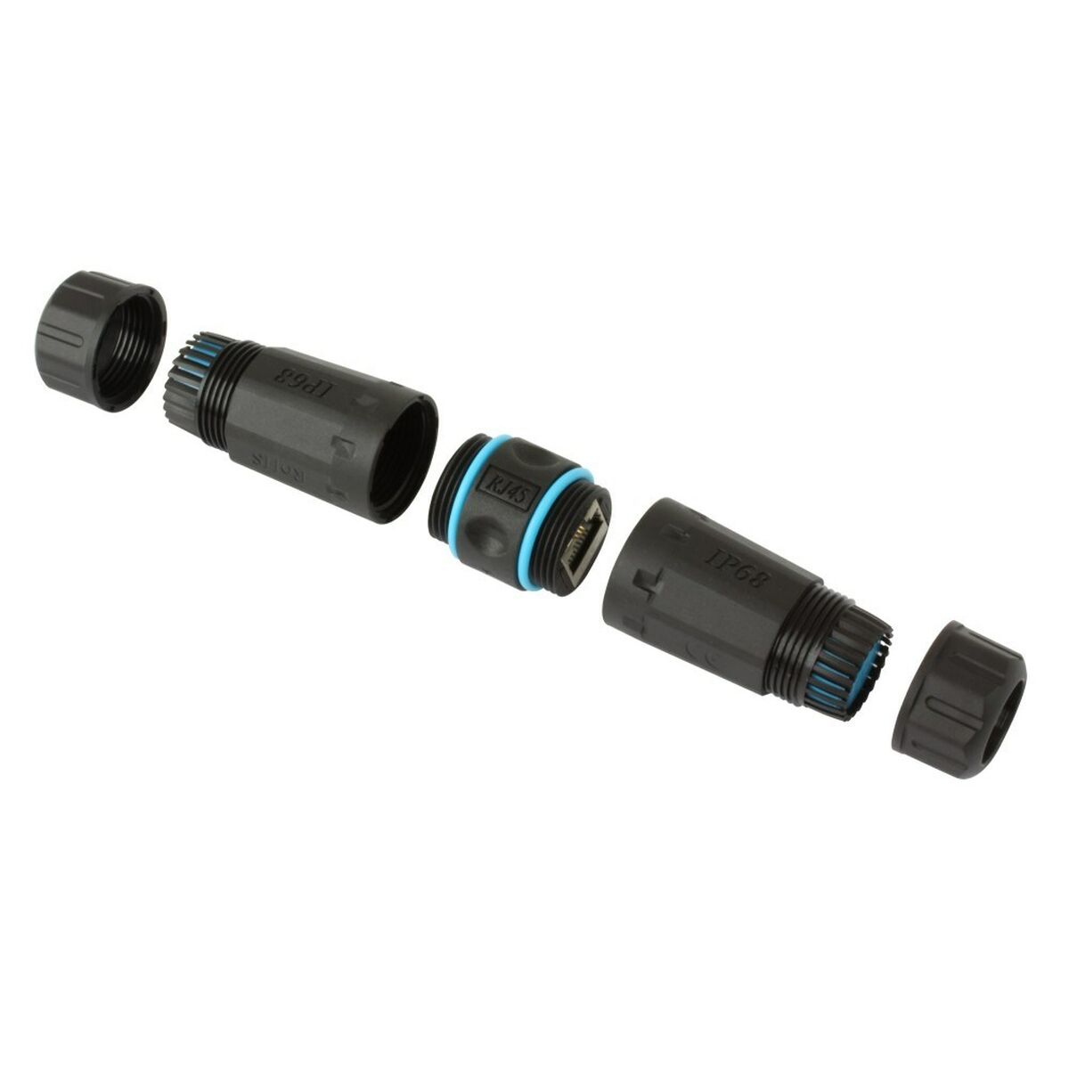 Adapter RJ45 Techly IWP-MD C6-IP68T Svart - 2