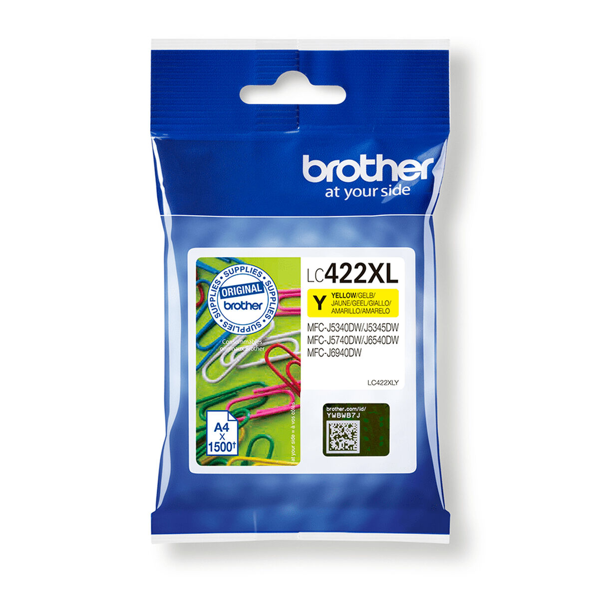 Original Bläckpatron Brother LC-422XLY Gul - 2