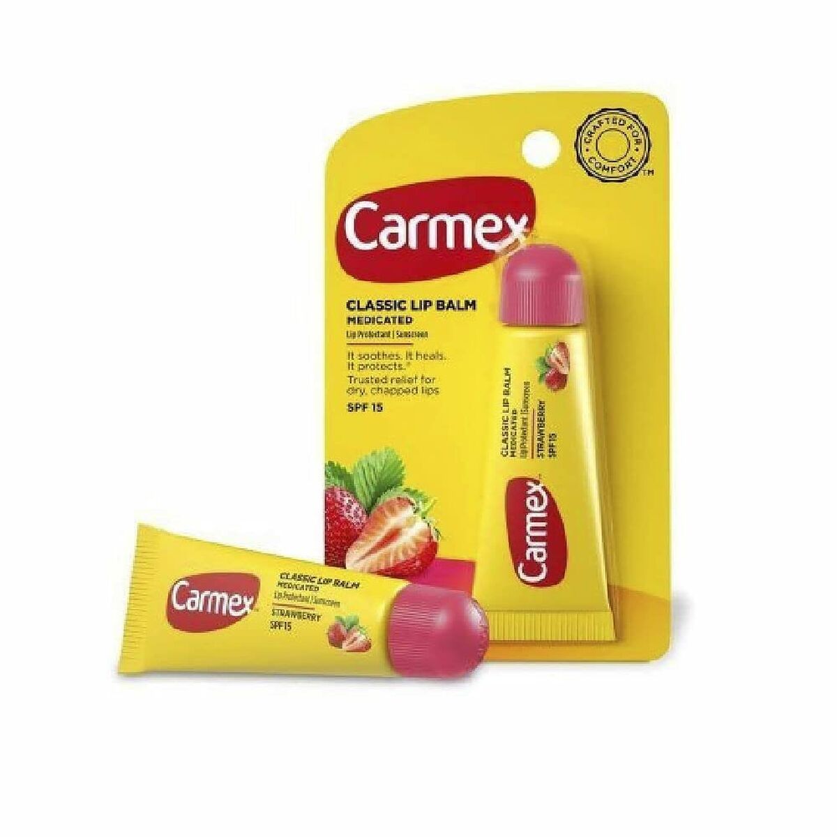 Fuktcerat Carmex Carmex Strawberry Gul Röd - 2