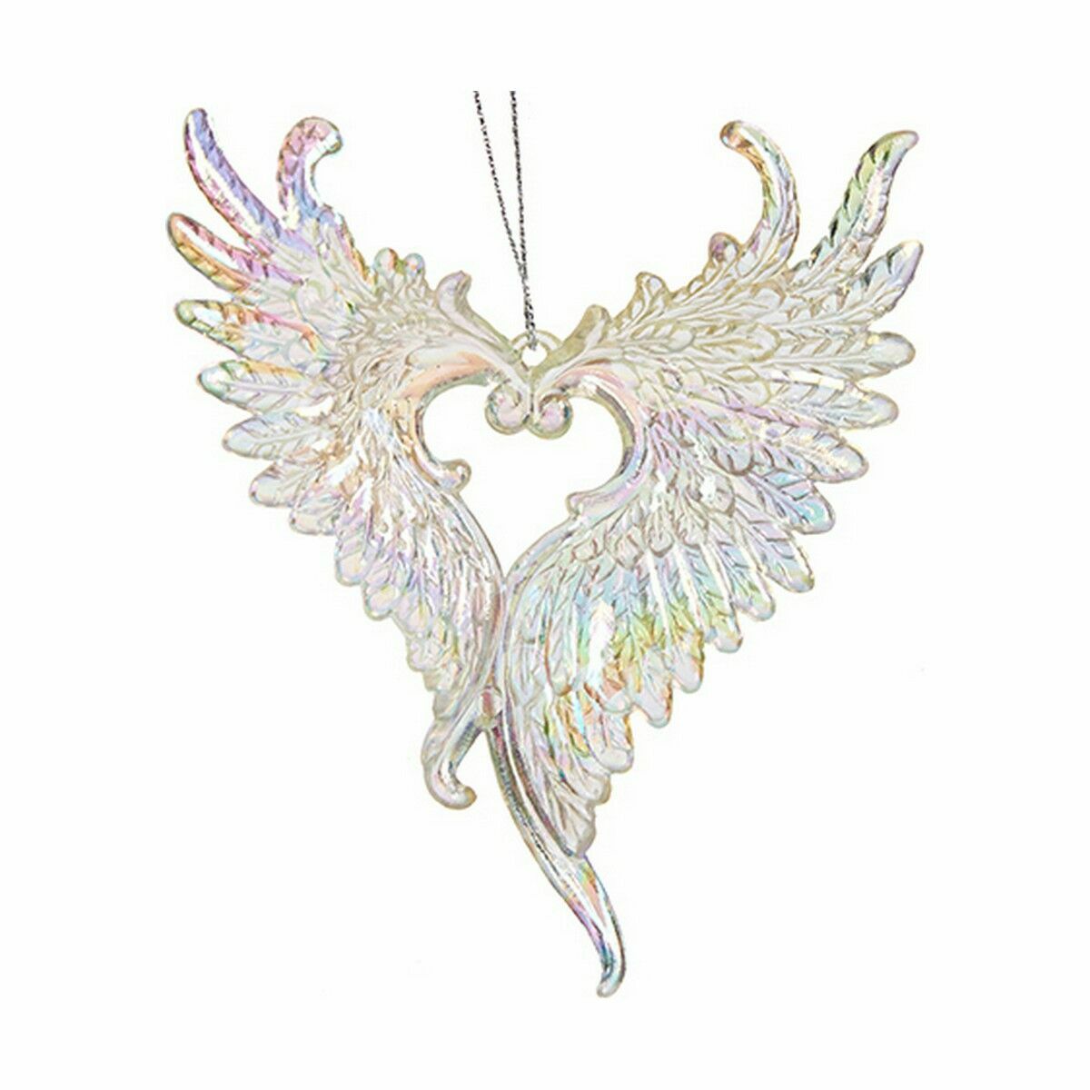 Julgranskula Krist+ Pärlemor Plast Glitter Änglavingar 12 x 13 x 2,5 cm (24 antal) - 4